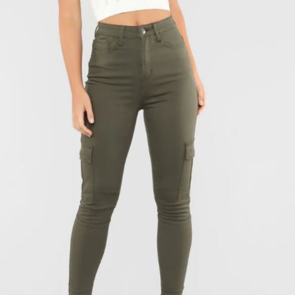 Fashion Nova Olive Cargo Style Pants